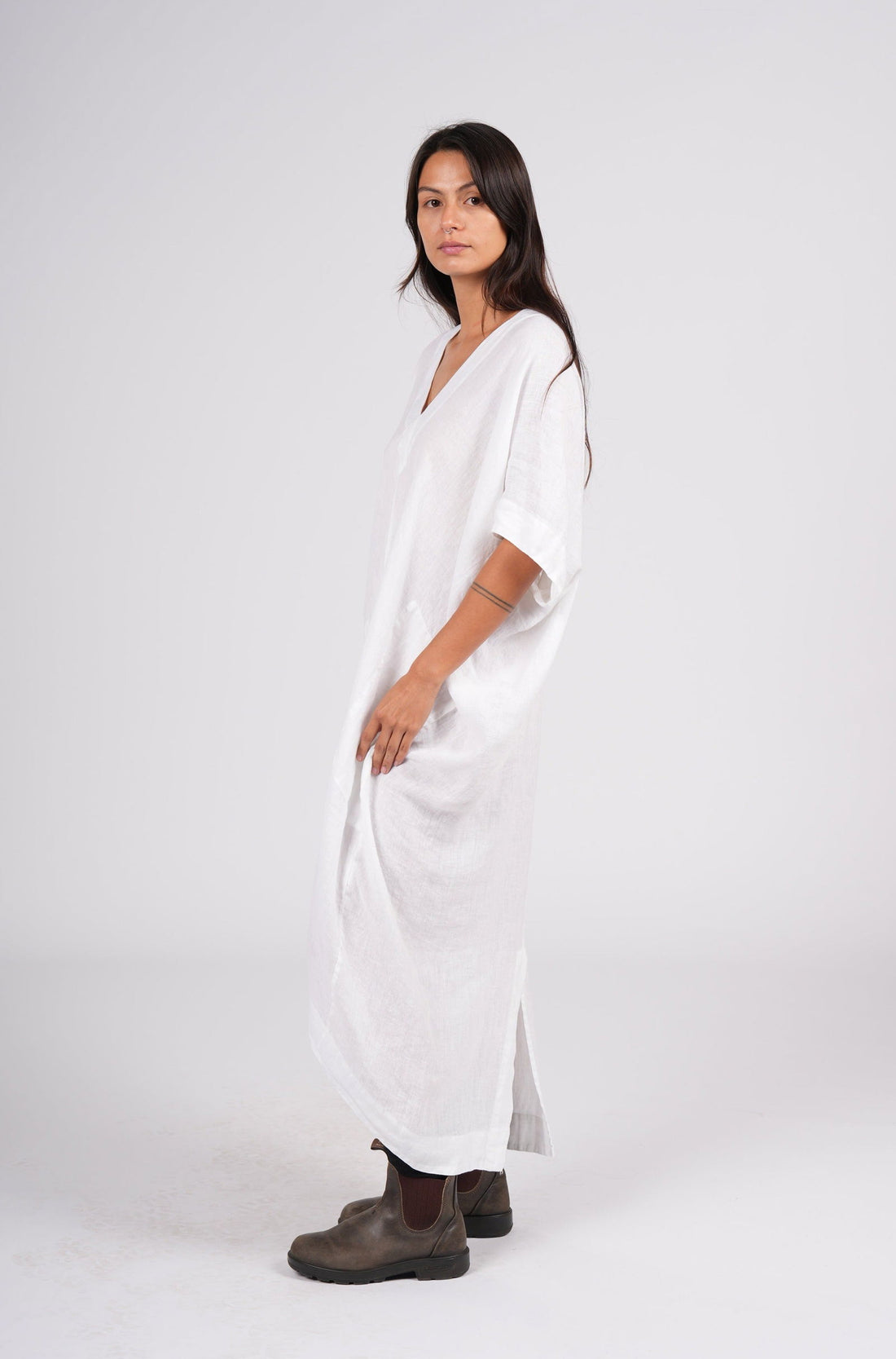 Montaigne Gabrielle V-Neck Dress White1
