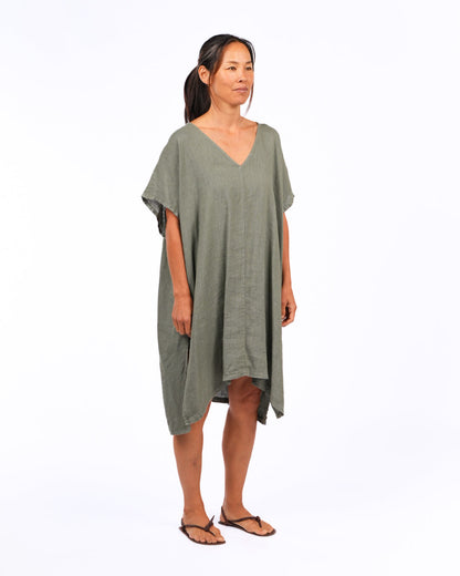 montaigne jacqueline linen kaftan khaki