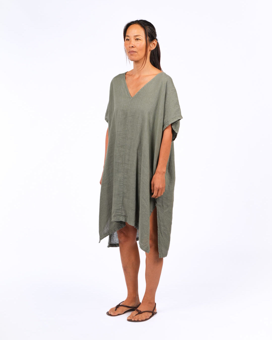 montaigne jacqueline linen kaftan khaki