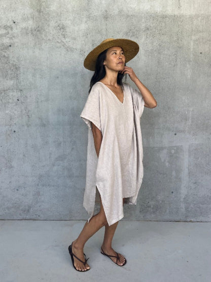 Montaigne Jacqueline Linen Kaftan Natural