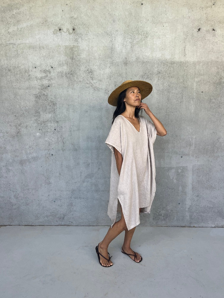 Montaigne Jacqueline Linen Kaftan Natural3