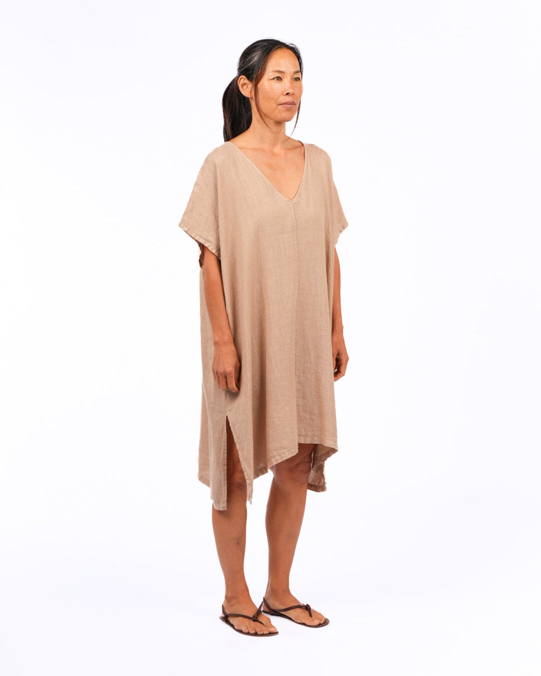 montaigne jacqueline linen kaftan ocre