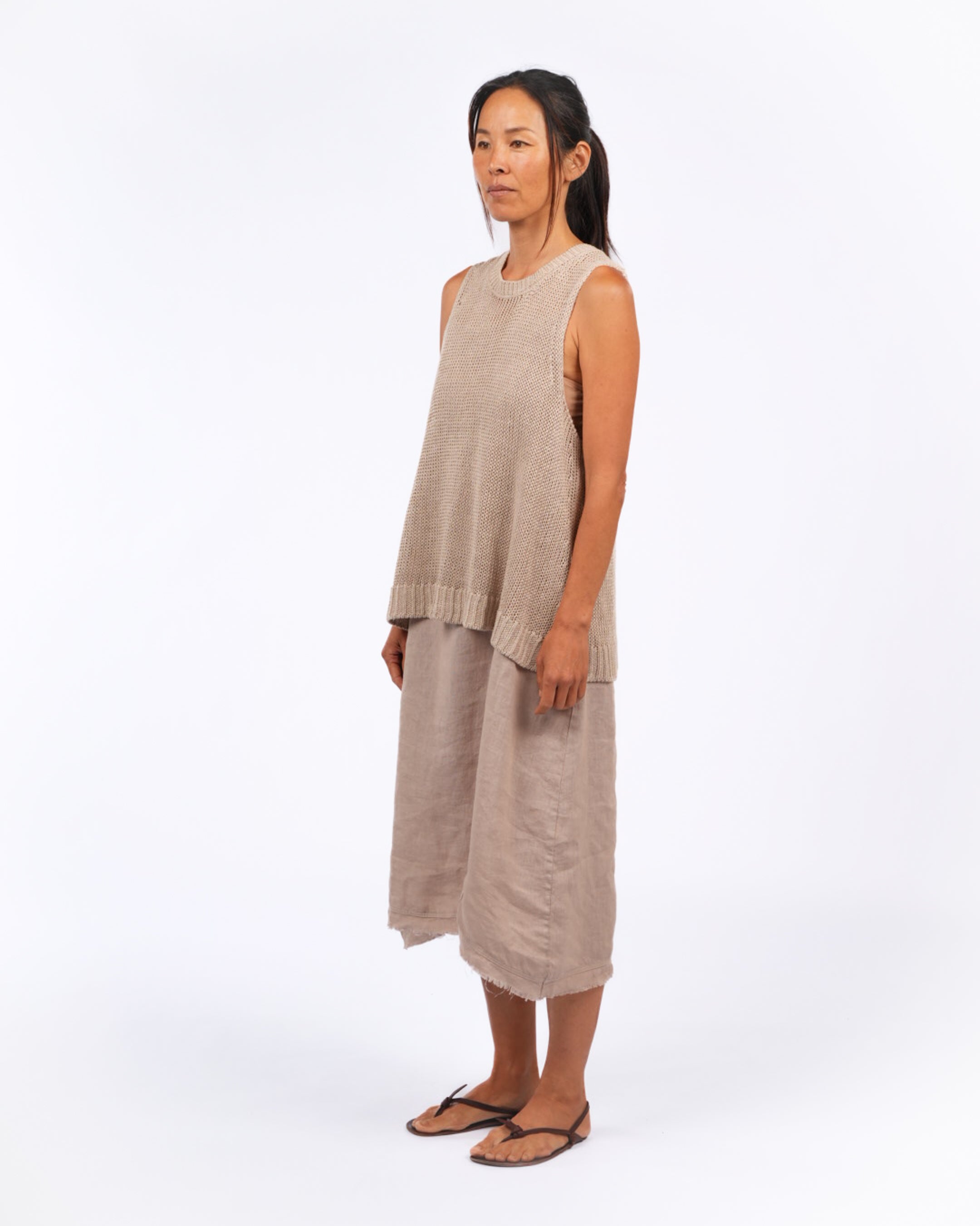 Montaigne Knitted Linen Singlet Natural3