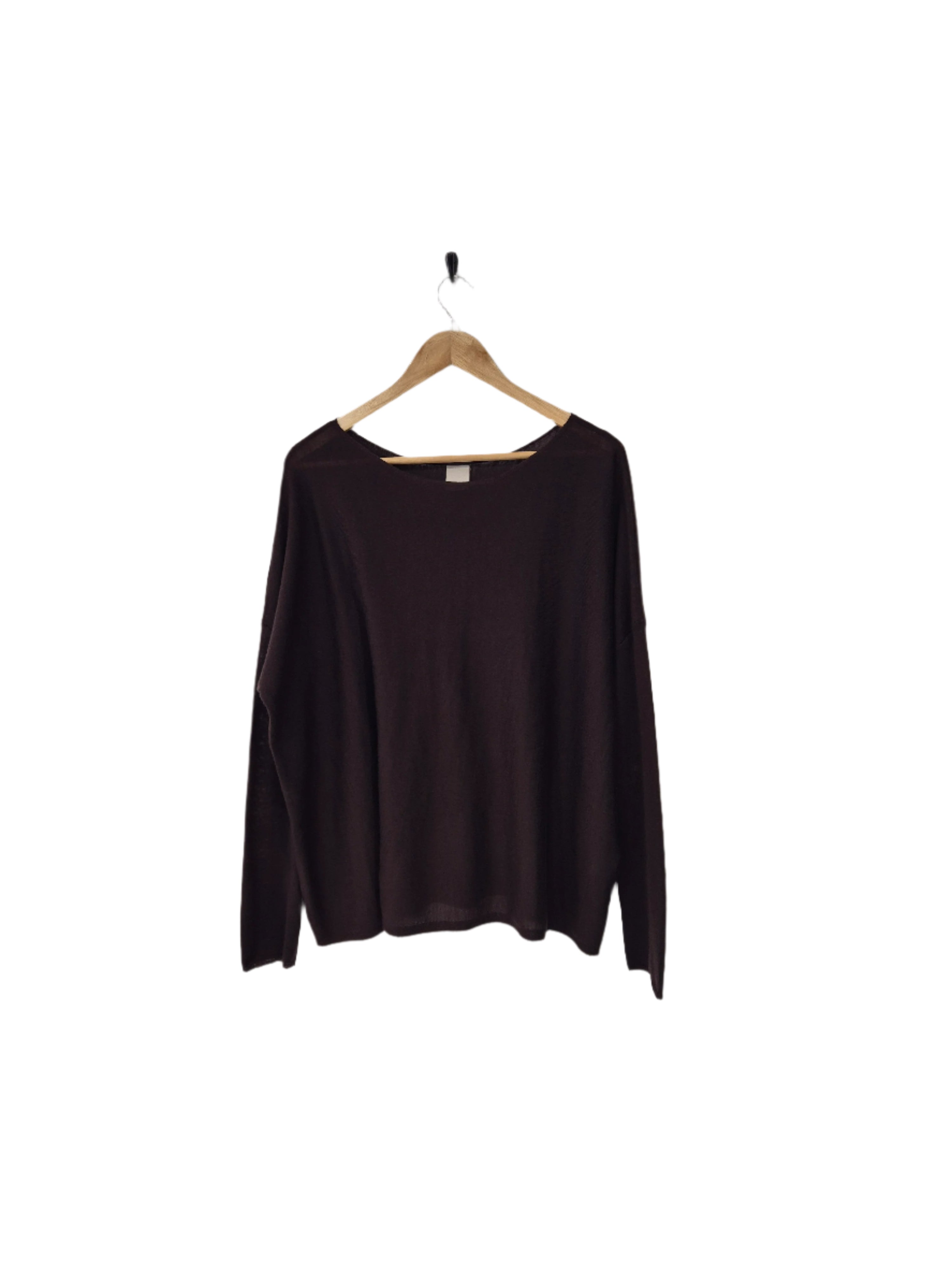 Montaigne Laurant 100% Australian Merino Superfine Loose Summer Knit Rich Brown