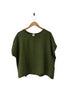 Montaigne Lee Linen Short Sleeve Top Forest Green