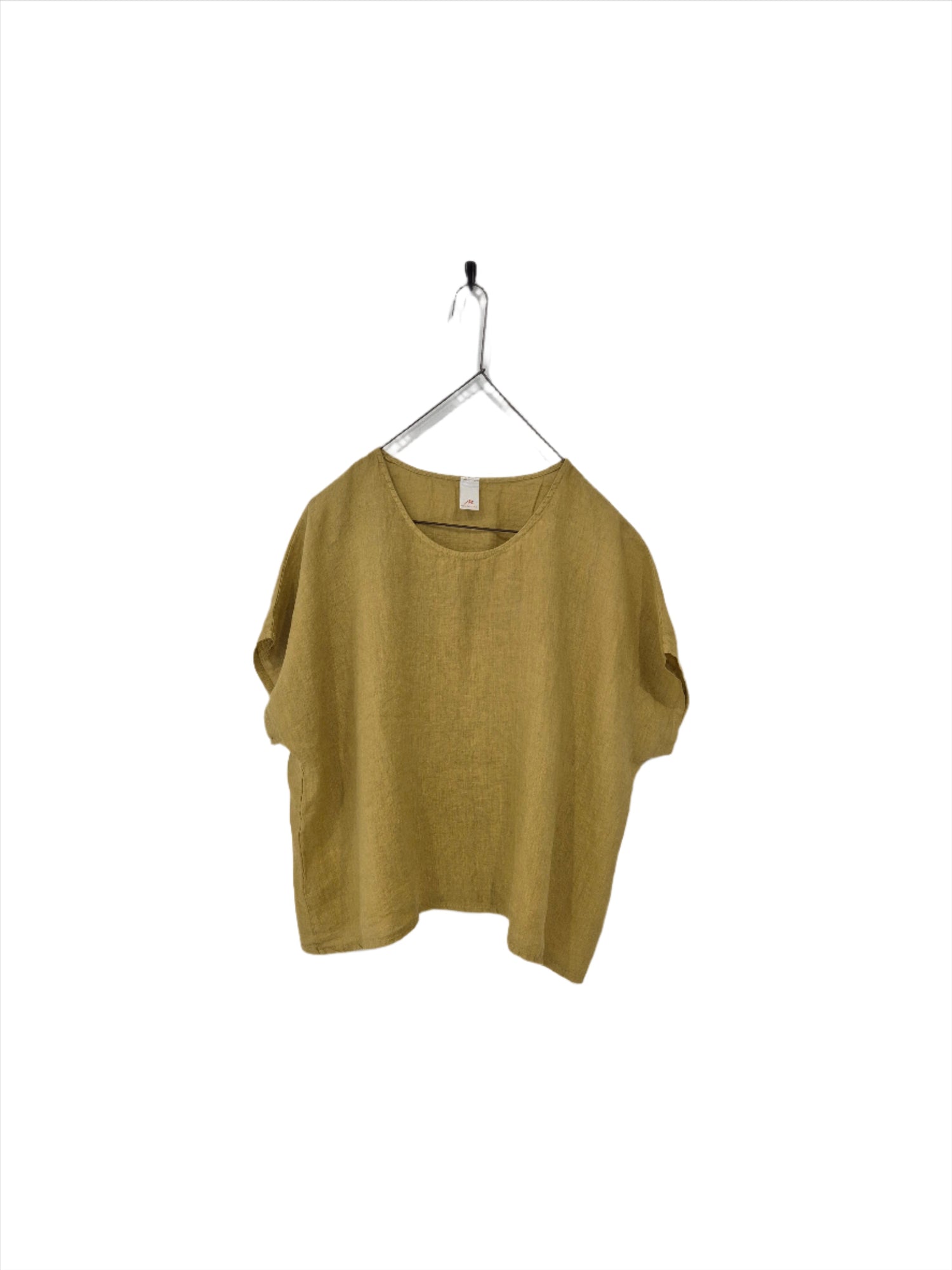 Montaigne Lee Linen Short Sleeve Top Mustard