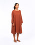 montaigne liberte linen swing dress rust