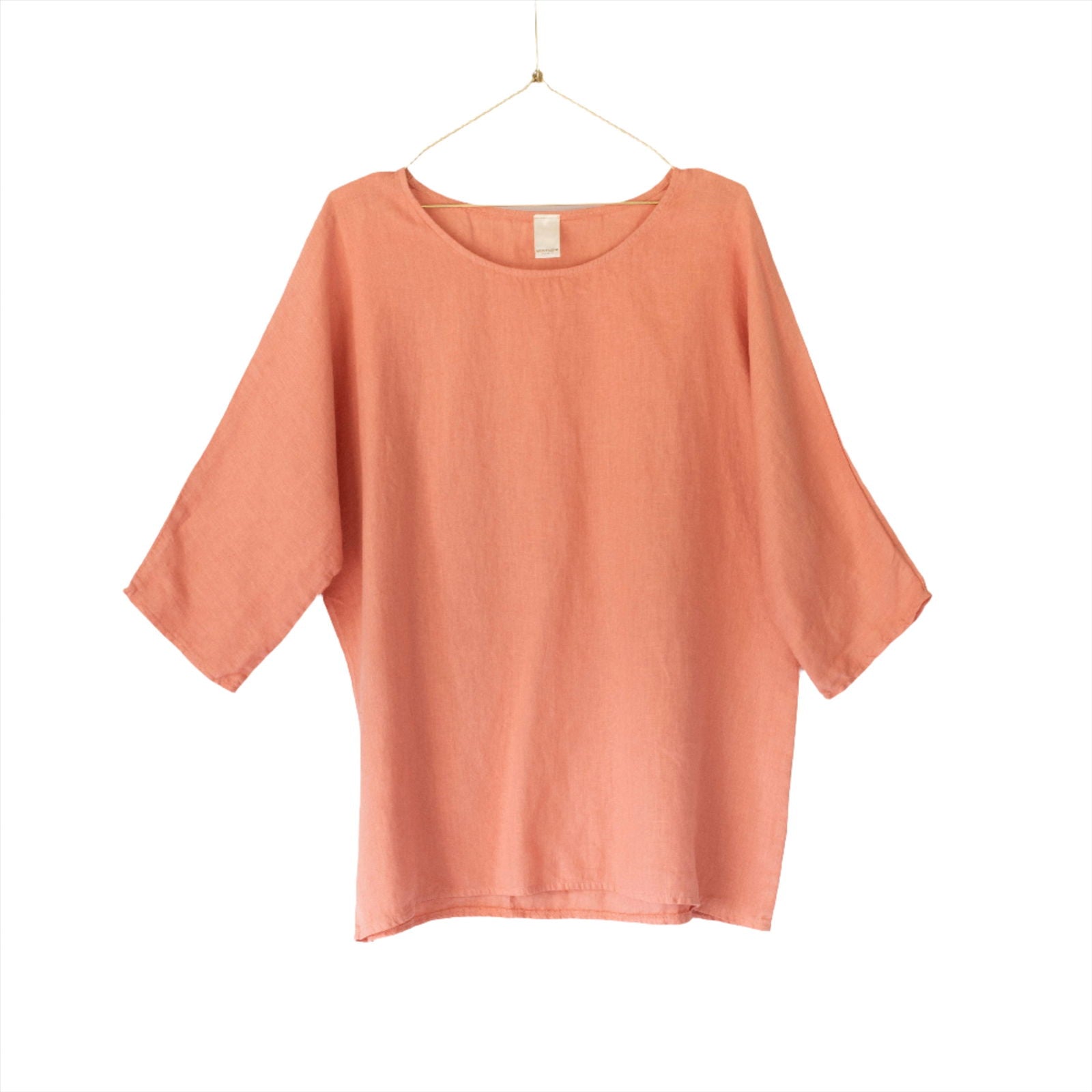 Montaigne Loose Linen 3/4 Sleeve Top Antique Rose