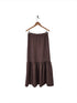 Montaigne Maxi Skirt with Frayed Hem Rum Raisin