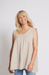 Montaigne Papillon Linen Sleeveless Top Natural2