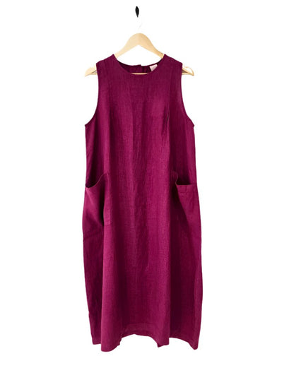 Montaigne Remy Linen Dress with Deep Front Pockets Orchid