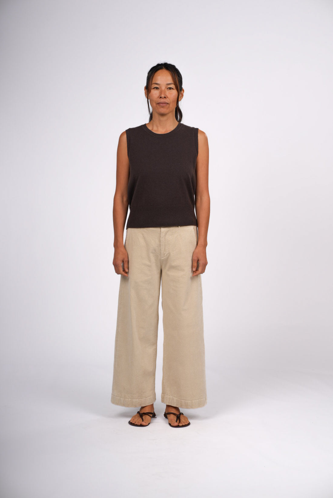 Montaigne Rene Corduroy Pant Long Length Oyster
