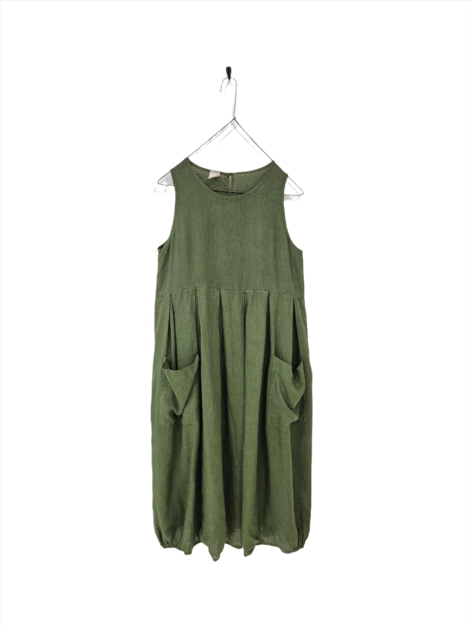 Montaigne Sartène Linen Summer Dress Forest Green 