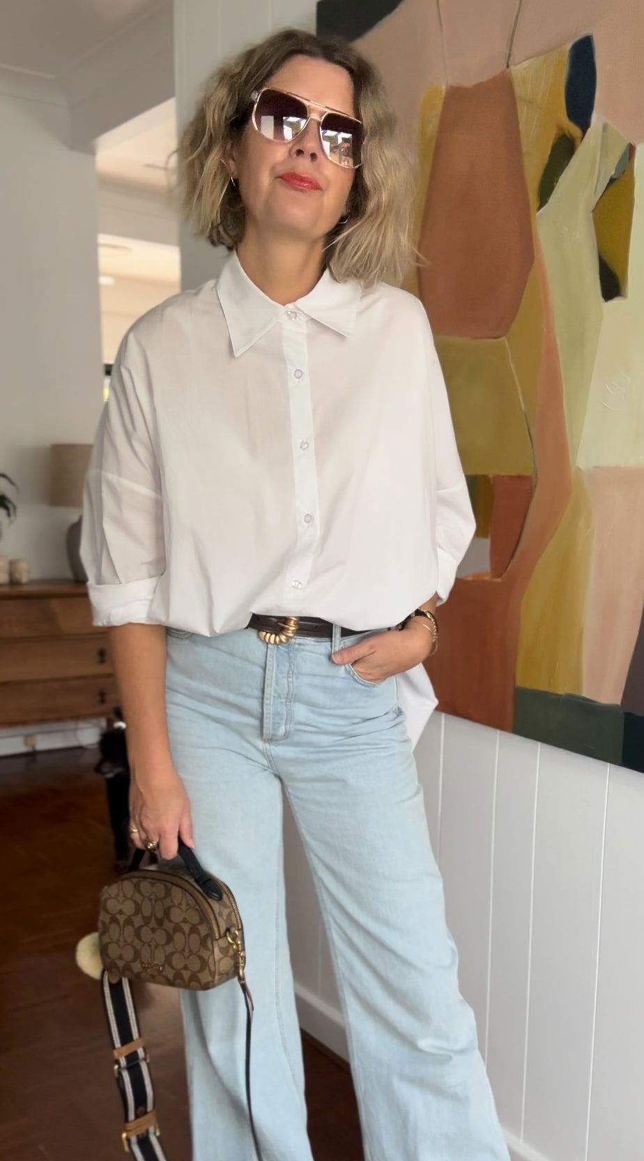 Montaigne Théa Crisp Cotton Poplin Shirt White1