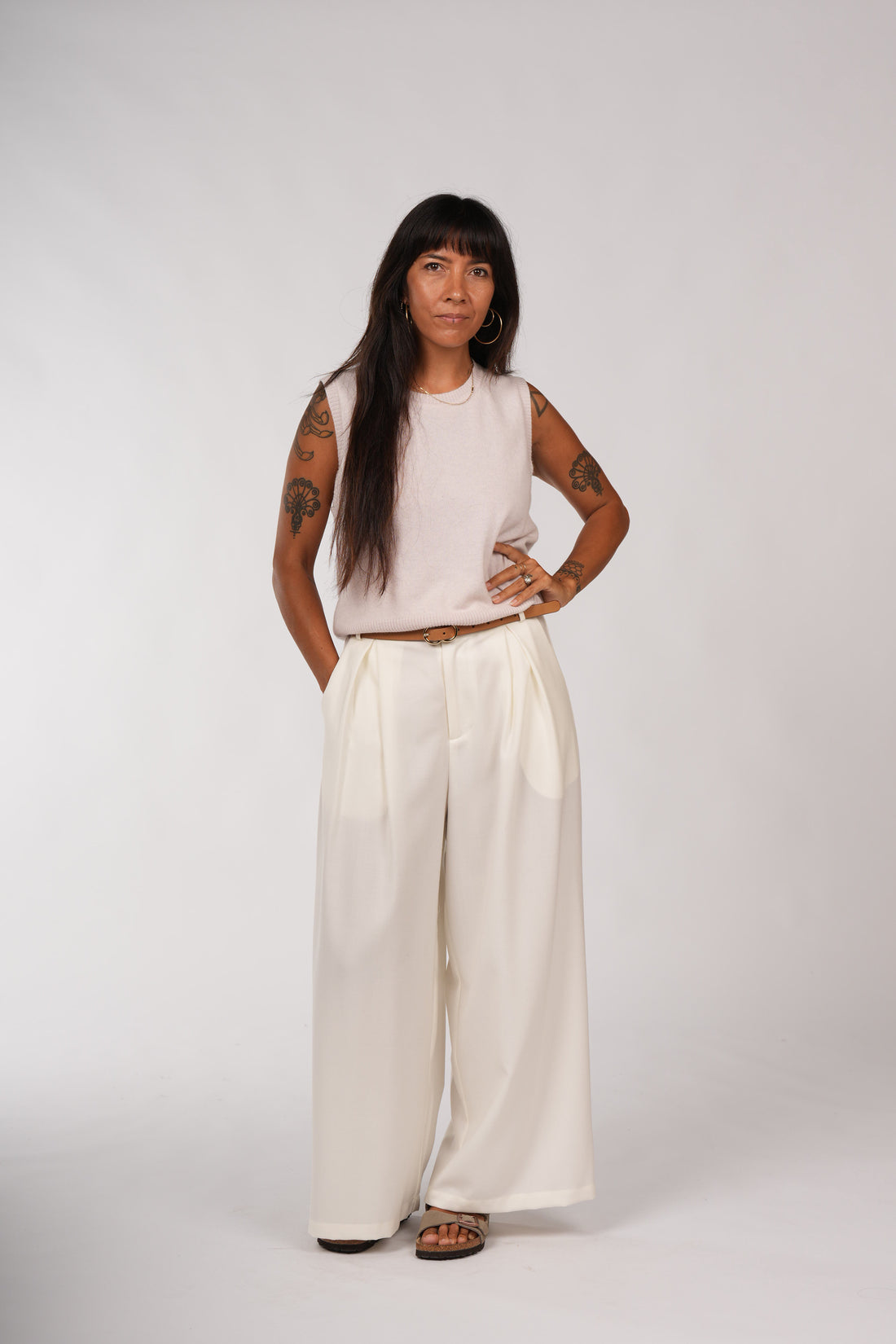 Montaigne Wool Tailored Trouser Pant Cream2