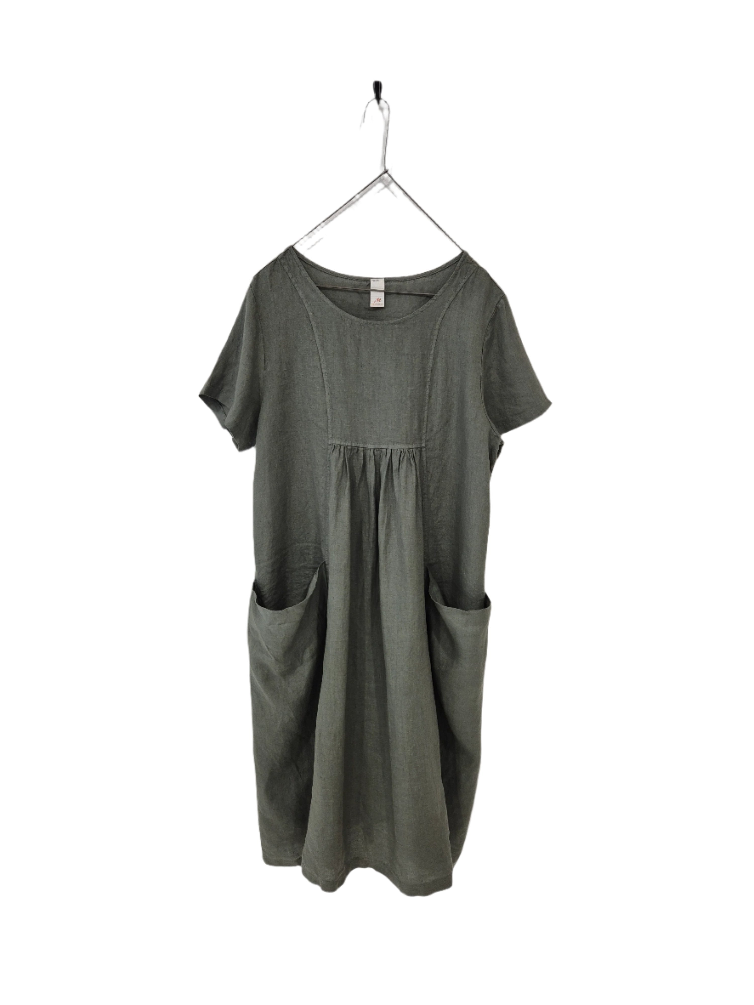 Montaigne Zuri Linen Pocket Dress Khaki