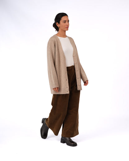Montaigne Patou Pure Lambswool Cardigan Oatmeal1