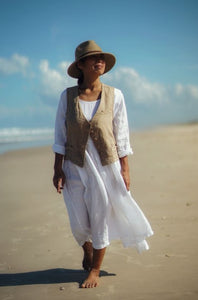 Journee Baggy Linen Dress