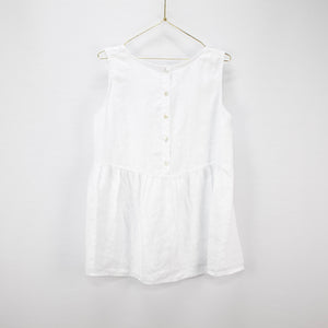 Linen singlet top with buttons down the back