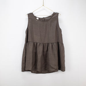 Linen singlet top with buttons down the back