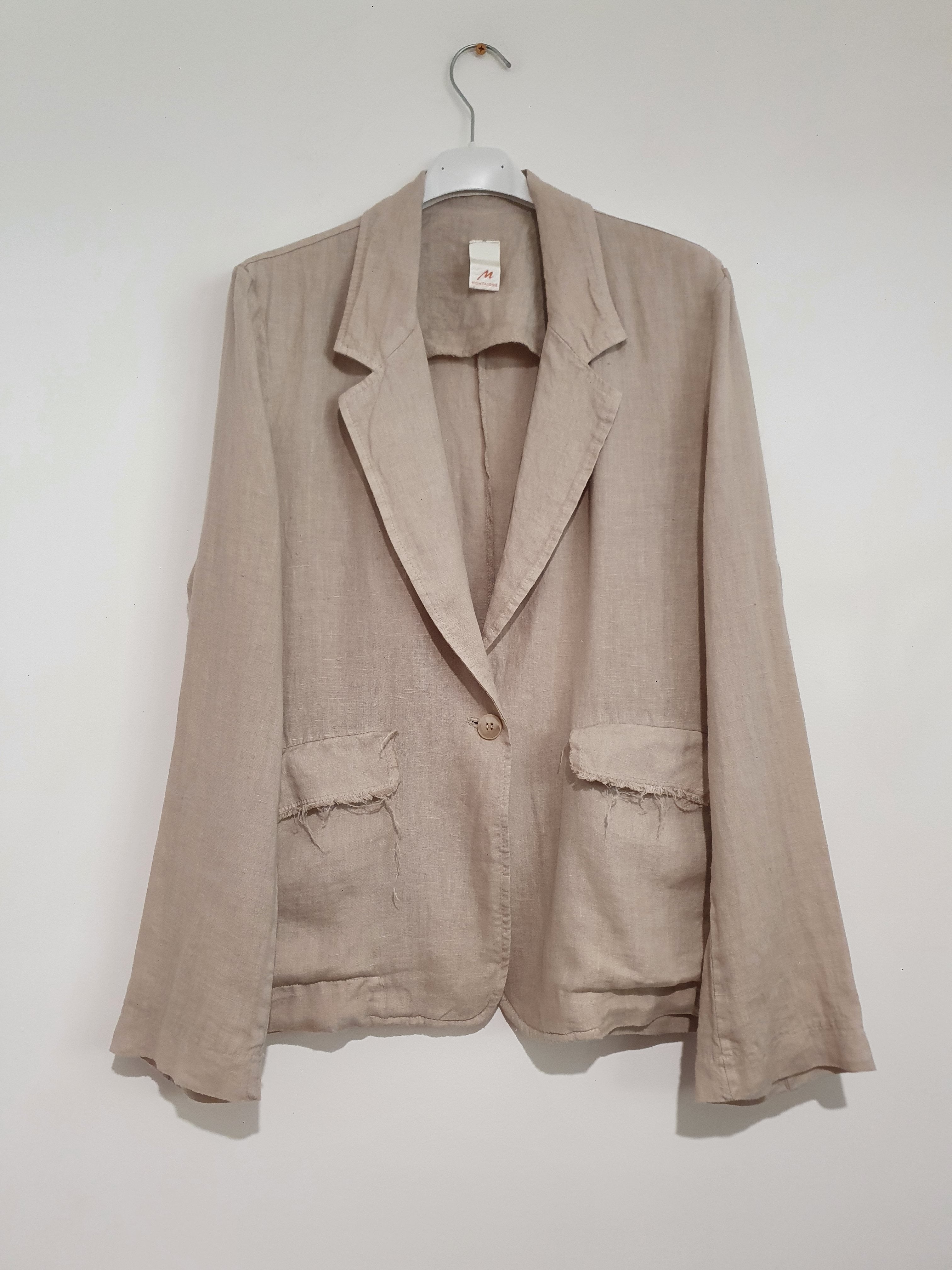 Saint-Cloud relaxed fit linen blazer with raw seams – Montaigne Paris