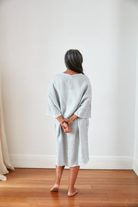 Pascal linen shift dress with distressed hem