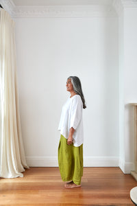 Petale ankle-length linen skirt