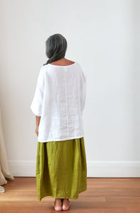 Petale ankle-length linen skirt