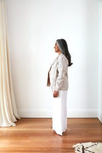 Saint-Cloud relaxed fit linen blazer with raw seams
