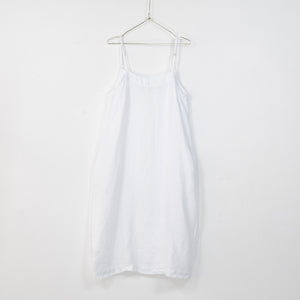 European linen summer dress - White